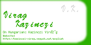 virag kazinczi business card